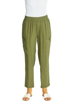 Ping Pong - Helen Slinky Cargo Pants - Khaki - Womens Fashion
