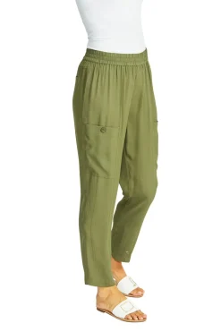 Ping Pong - Helen Slinky Cargo Pants - Khaki - Womens Fashion