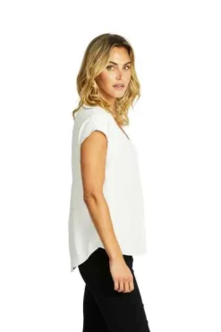 Ping Pong - Helen V-Neck Slinky top - Ivory - Womens Fashion