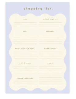Powder Wiggle A5 Shopping List Magnet Notepad
