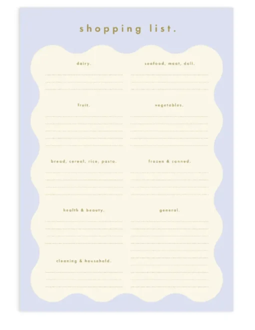 Powder Wiggle A5 Shopping List Magnet Notepad