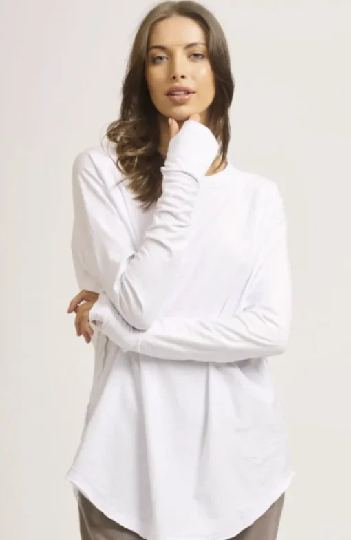 Raw Crew Long Sleeve Tee | White