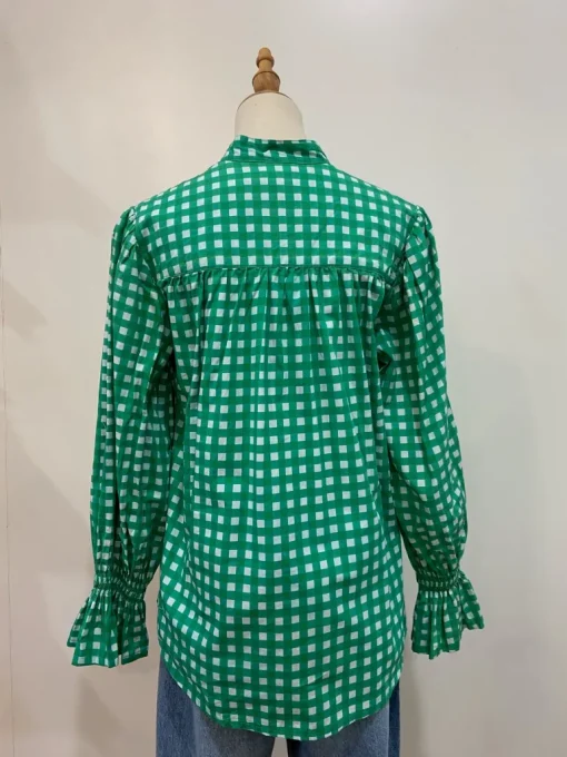 Sal & Lou - Amelia Shirt - Green Gingham - Womens Fashion