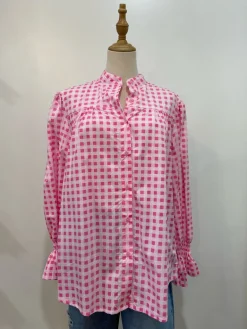 Sal & Lou - Amelia Shirt - Pink Gingham - Womens Fashion