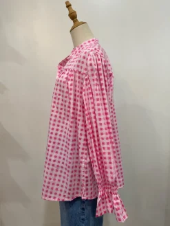 Sal & Lou - Amelia Shirt - Pink Gingham - Womens Fashion