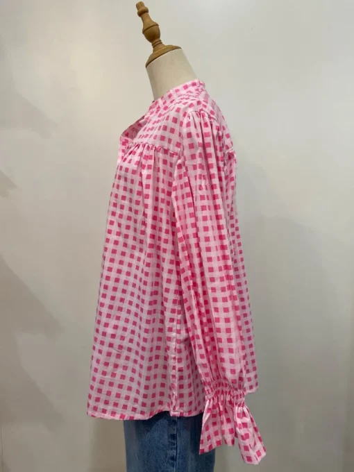 Sal & Lou - Amelia Shirt - Pink Gingham - Womens Fashion