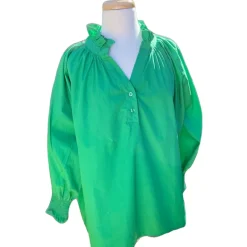 Sal & Lou - Charlie Frill Top - Green - Womens Fashion