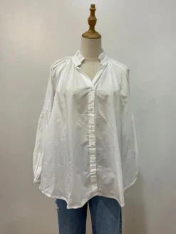 Sal & Lou - Lucy Frill Top - White - Womens Fasion