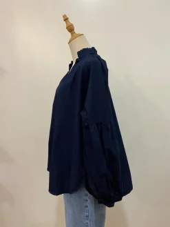 Sal & Lou - Lucy Frill Top - Navy - Womens Fashion