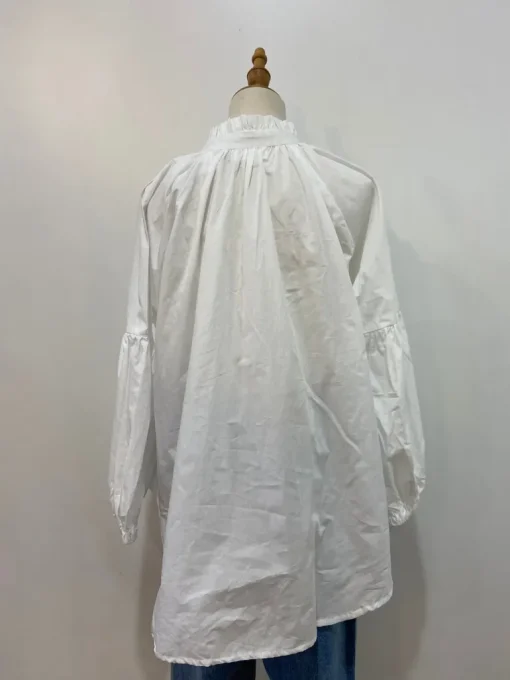 Sal & Lou - Lucy Frill Top - White - Womens Fasion
