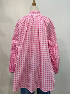 Sal & Lou - Lucy Frill Top - Pink Gingham - Womens Fashion
