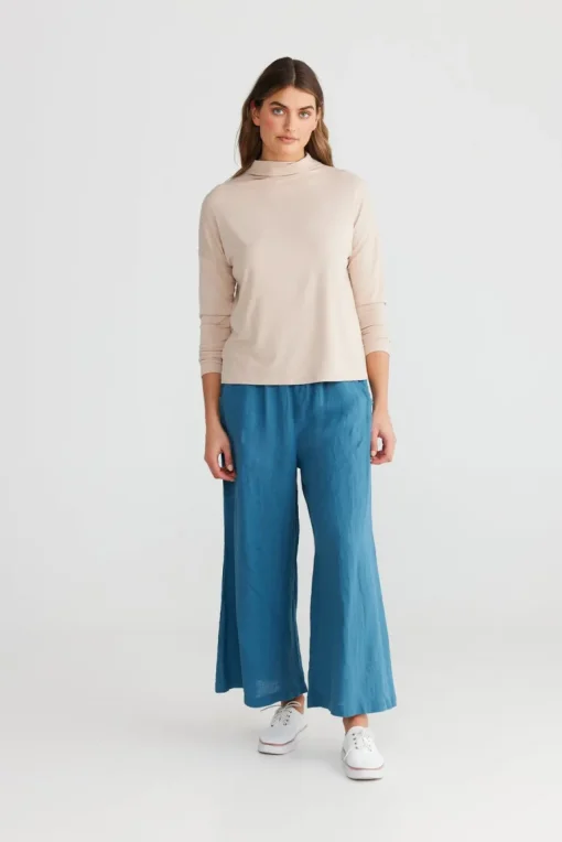 Shanty - Giorgio Long Sleeve Tee - Natural - Womens Fashion