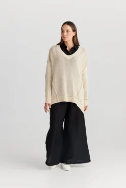 Shanty - Kasbah Long Sleeve Top - Ecru - Womens Fashion
