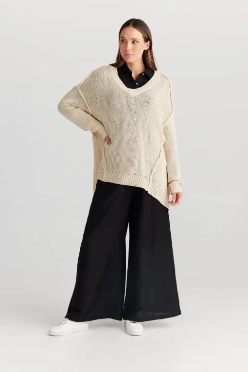 Shanty - Kasbah Long Sleeve Top - Ecru - Womens Fashion