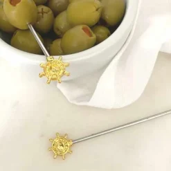 Steel & Brass Cocktail Picks