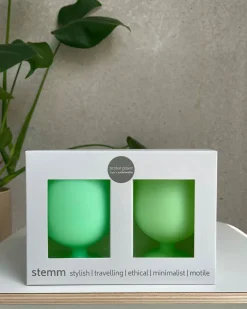 Stemm | Gerbera + Leaf | Wine Glass