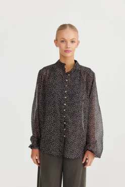 Sylvie Shirt | Black Taupe Spot