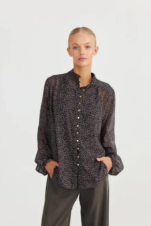 Sylvie Shirt | Black Taupe Spot