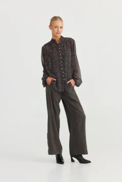 Sylvie Shirt | Black Taupe Spot