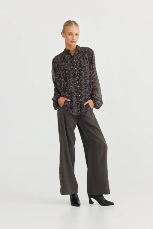 Sylvie Shirt | Black Taupe Spot