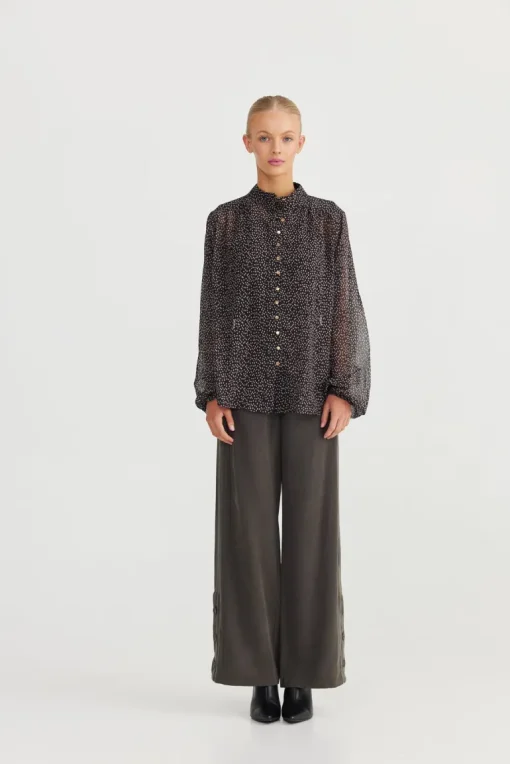 Sylvie Shirt | Black Taupe Spot