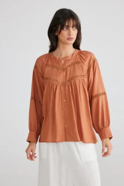 Talisman - Fortress Blouse - Caramel - Womens Fashion