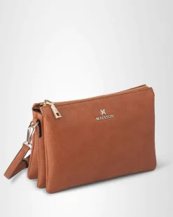 Tan | AVERY 3 COMPARTMENT CROSSBODY BAG