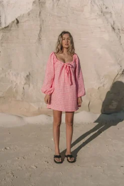The Freddi Dress | Gingham 'watermelon'