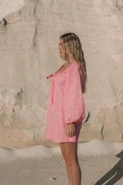 The Freddi Dress | Gingham 'watermelon'