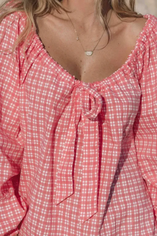 The Freddi Dress | Gingham 'watermelon'