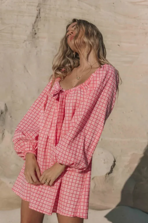 The Freddi Dress | Gingham 'watermelon'