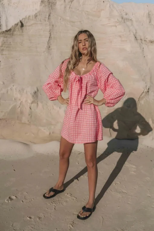 The Freddi Dress | Gingham 'watermelon'
