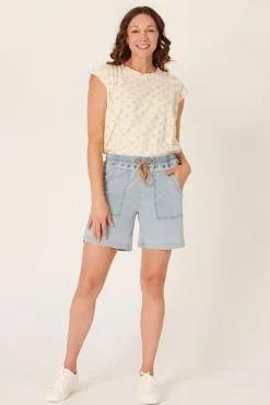The LABoratory - Beach Shorts - Light Blue - Womens Fashion
