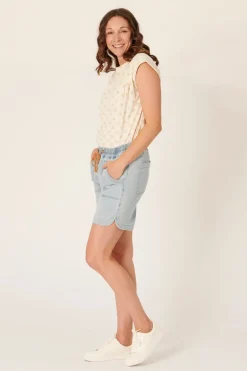 The LABoratory - Beach Shorts - Light Blue - Womens Fashion