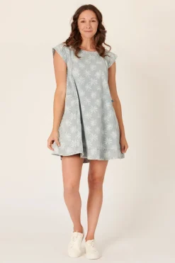 The LABoratory - Pleat Detail - Dress - Light Blue Floral - Womens Fashion