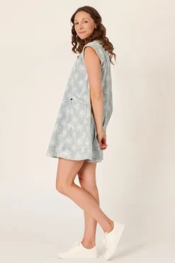 The LABoratory - Pleat Detail - Dress - Light Blue Floral - Womens Fashion