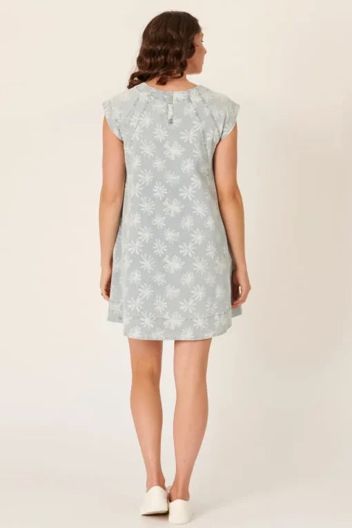 The LABoratory - Pleat Detail - Dress - Light Blue Floral - Womens Fashion