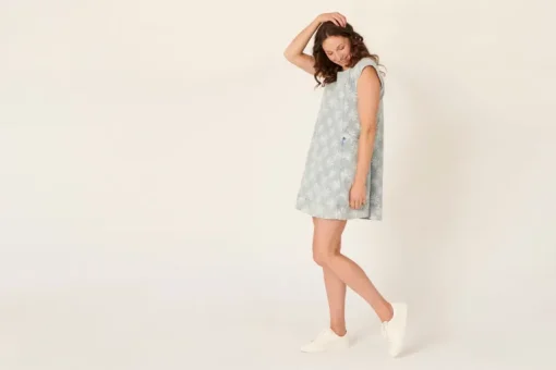 The LABoratory - Pleat Detail - Dress - Light Blue Floral - Womens Fashion