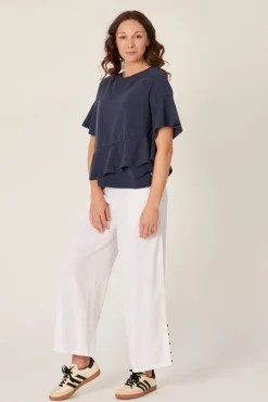 The LABoratory - Ruffle - Tee - Navy - Womens Fashion