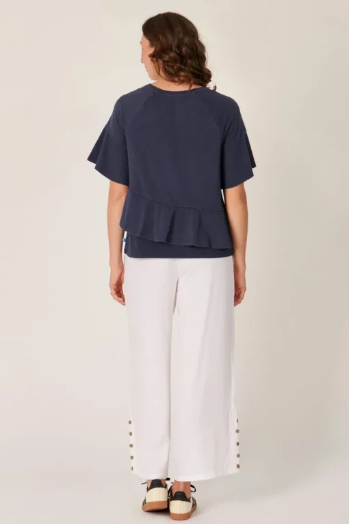 The LABoratory - Ruffle - Tee - Navy - Womens Fashion