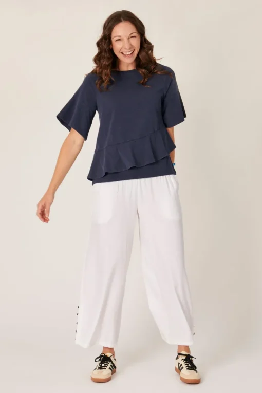 The LABoratory - Ruffle - Tee - Navy - Womens Fashion