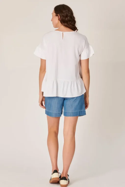 The LABoratory - Tiered Top - White - Womens Fashion