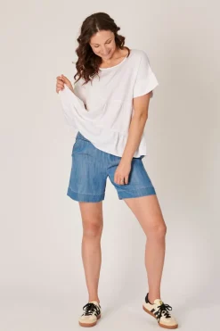 The LABoratory - Tiered Top - White - Womens Fashion