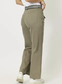 Threadz - Georgia Wide Leg Jean - Khaki - Womens Fashion