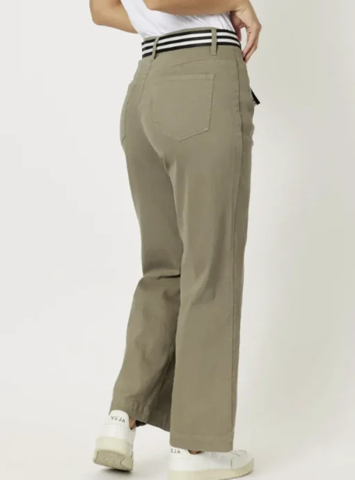 Threadz - Georgia Wide Leg Jean - Khaki - Womens Fashion