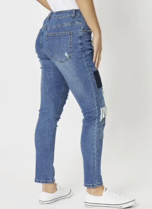 Threadz - Sofia Patch Slim Leg Jean - Womens Fashion