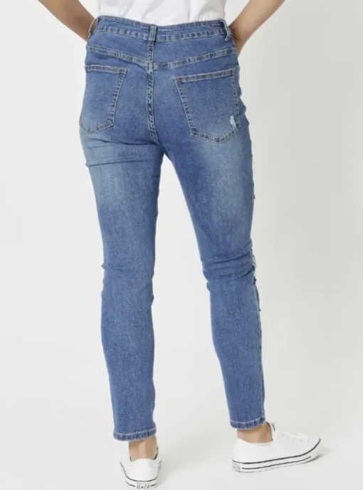 Threadz - Sofia Patch Slim Leg Jean - Womens Fashion