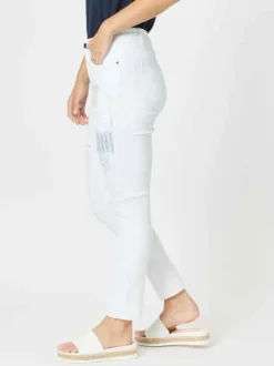 Threadz - Taylor Patch High Rise Skinny Leg Jeans - White - Womens Fashion