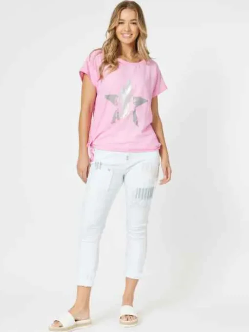 Threadz - Taylor Patch High Rise Skinny Leg Jeans - White - Womens Fashion