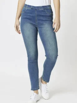 Threadz - The High Rise Slim Leg Stretch Jean - Denim - Womens Fashion